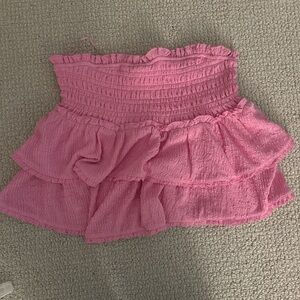 Free the Roses Pink Smocked Skirt